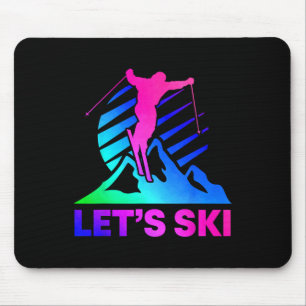 Retro Ski Vintage 80s 90s Skiing Outfit _4 Mouse Pad