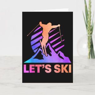 Retro Ski Vintage 80s 90s Skiing Outfit  Card