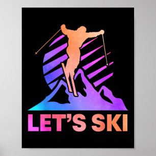 Retro Ski Vintage 80s 90s Skiing Outfit Poster
