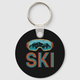 Retro Ski Vintage 80s 90s Winter Sport Skiing Men Key Ring