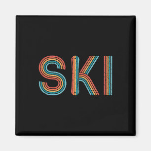 Retro Ski Vintage 80s 90s Winter Sport Skiing Men Magnet