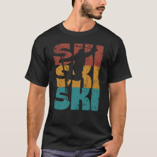 Retro skier vintage skiing old school ski T-Shirt