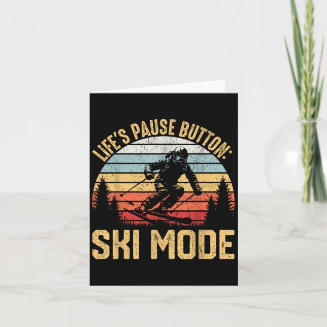 Retro Skiing Adventure Ski Enthusiasts  Card (Front)