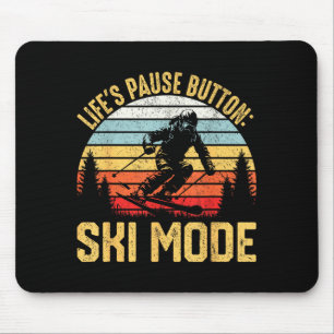 Retro skiing adventure ski enthusiasts mouse pad