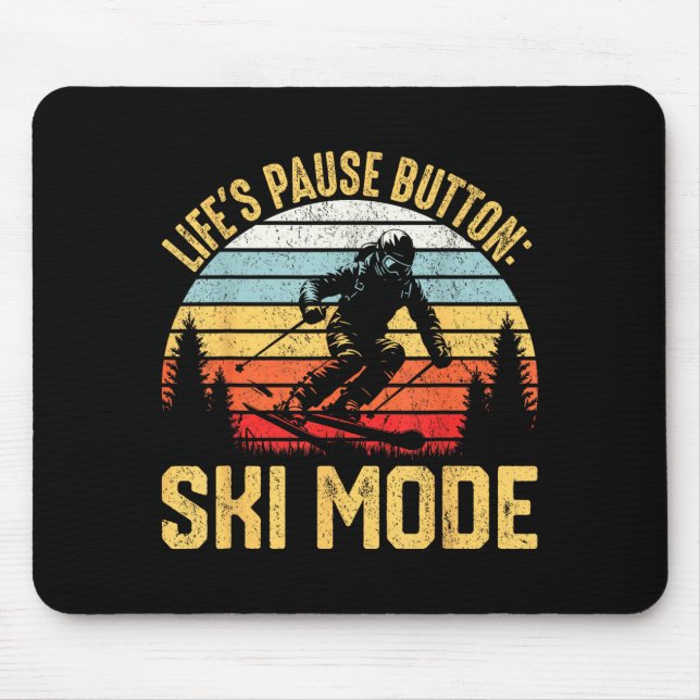 Retro skiing adventure ski enthusiasts  mouse pad (Front)