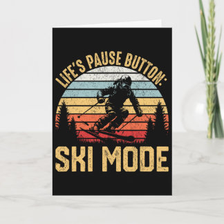 Retro Skiing Adventure Ski Snowboard Enthusiasts Card