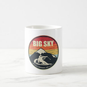 Retro Skiing Big Sky Montana USA Coffee Mug