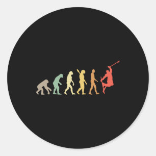 Retro Skiing Evolution For Skiers Skiing Season  Classic Round Sticker