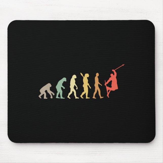 Retro Skiing Evolution For Skiers Skiing Season  Mouse Pad (Front)