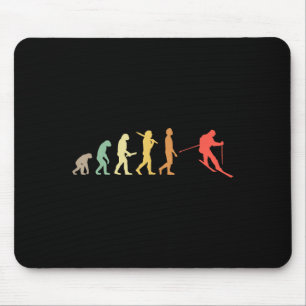 Retro Skiing Evolution Gift For Skiers Mouse Pad