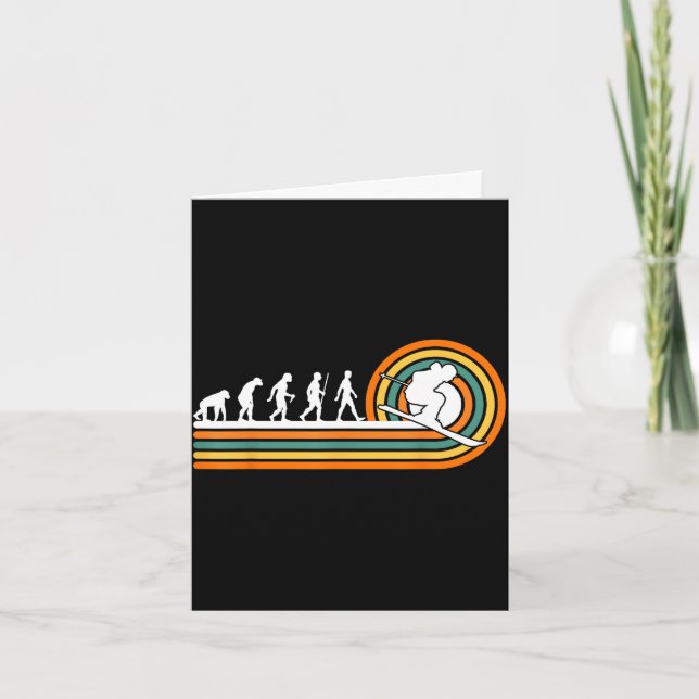 Retro skiing evolution - ski sports lovers  card (Front)