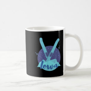Retro Skiing Graphic For Iowa Ski Resort Vacation Coffee Mug