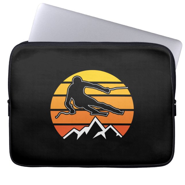 Retro Skiing Laptop Sleeve (Front)