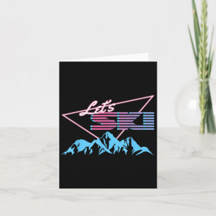 Retro Skiing Mountains 80s Ski Resort Vintage Ski Card