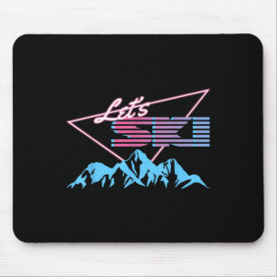 Retro Skiing Mountains 80s Ski Resort Vintage Ski  Mouse Pad