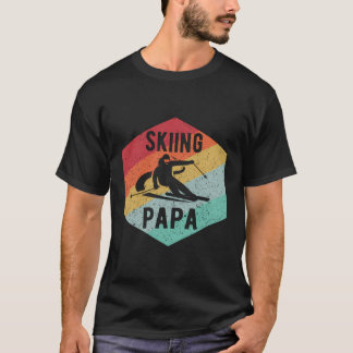 Retro Skiing Papa 70'S Skiers Ski Gift T-Shirt
