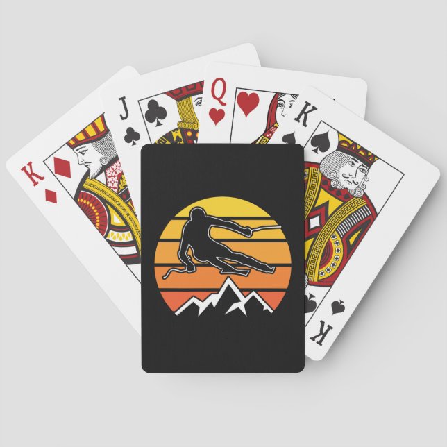 Retro Skiing Playing Cards (Back)