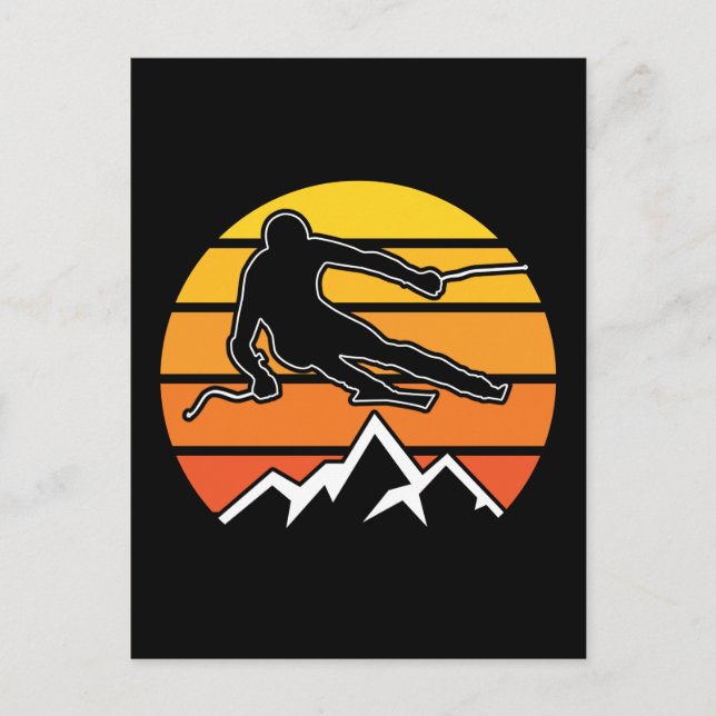 Retro Skiing Postcard (Front)