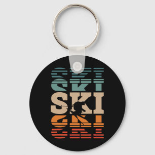 Retro Skiing Ski _1 Key Ring