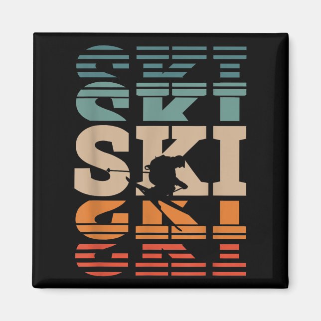 Retro Skiing Ski _1  Magnet (Front)
