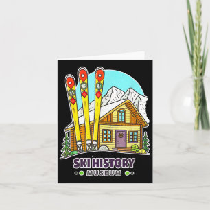 Retro Skiing Ski History Museum And Mountain Cabin Card