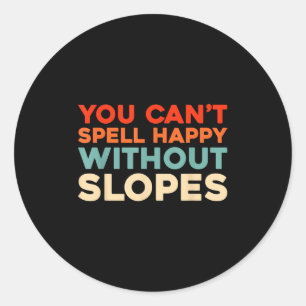 Retro Skiing - Ski Winter Sports Vintage Skier Classic Round Sticker