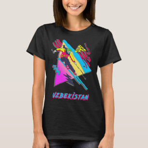 Retro Skiing Style Uzbekistan Adventure Ski Skier T-Shirt
