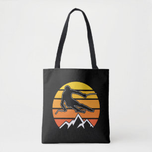Retro Skiing Tote Bag
