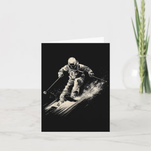 Retro Skiing Vector  Card