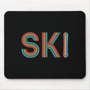 Retro Skiing Vintage 80s 90s Snowboarding Skiers M Mouse Pad