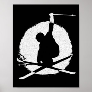 Retro Skiing - Vintage Skier, Skiing Lover, Cold W Poster