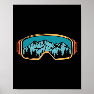 Retro Skiing Winter Sport Shirt For Men Women Snow Poster