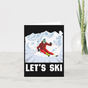 Retro Skiing Winter Sports Ski Snowboard Lets Ski Card