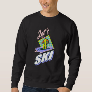 Retro skis 80s and 90s ski clothing sweatshirt