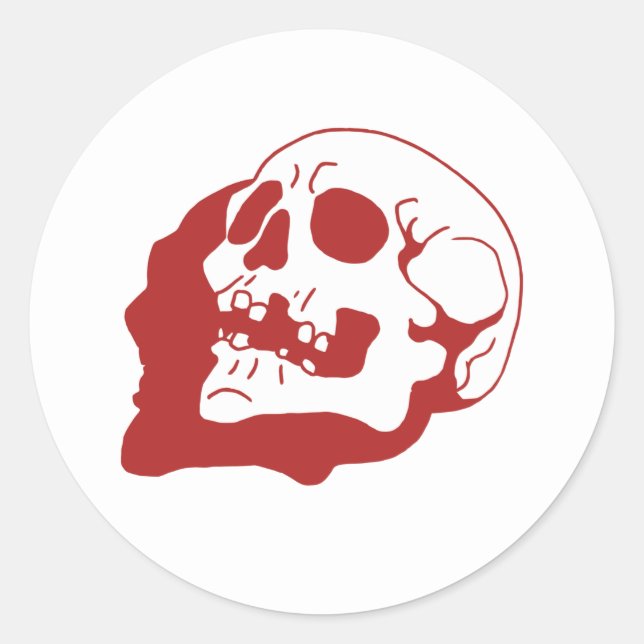 Retro Skull Bone Art Classic Round Sticker (Front)