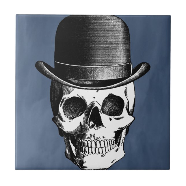 Retro Skull Head Ceramic Tile (Front)