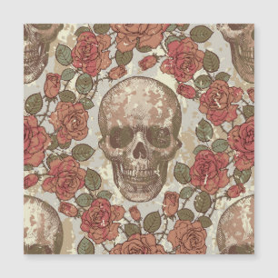 Retro Skulls and Roses Ornament