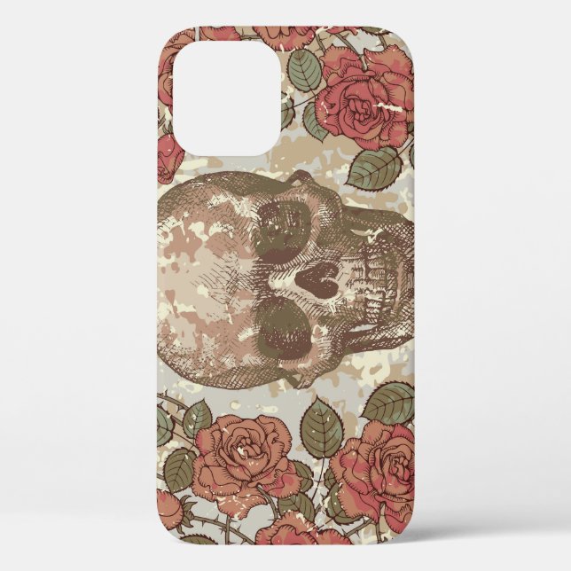 Retro Skulls and Roses Ornament Case-Mate iPhone Case (Back)