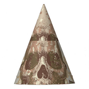 Retro Skulls and Roses Ornament Party Hat