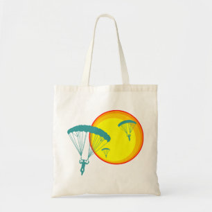 retro sky divers tote bag