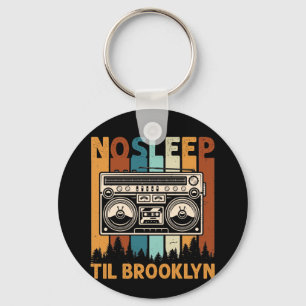 Retro Sleep Til Brooklyn Shirt Old School Portable Key Ring