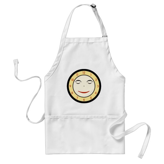 Retro Sleepy Clock Face Standard Apron (Front)