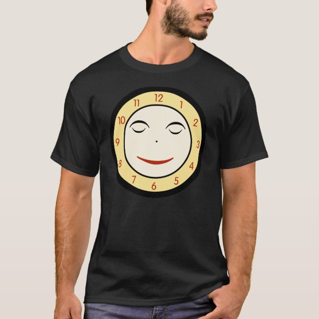 Retro Sleepy Clock Face T-Shirt (Front)