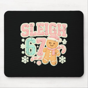 Retro Sleigh 67 Gingerbread Christmas Six Seven Me Mouse Pad