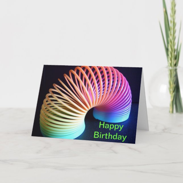 Retro Slinky Birthday Card personalize (Front)