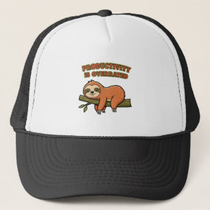 Retro Sloth Anti Productivity Trucker Hat