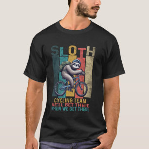 Retro Sloth Cycling Team Lazy Cool Cyclist Sloth O T-Shirt