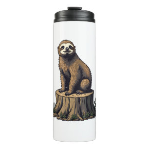 Retro Sloth Engraving Wildlife Shirt (3) Thermal Tumbler