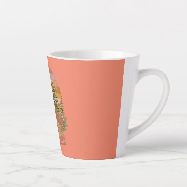Retro Sloth Hiking Team Latte Mug – Slow and Stead (Right)