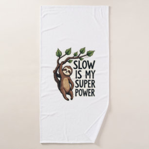 Retro Sloth Quote Shirt Funny Slow Life Vintage Te Bath Towel
